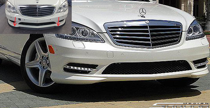 Custom Mercedes S Class  Sedan Front Lip/Splitter (2010 - 2013) - $390.00 (Part #MB-038-FA)